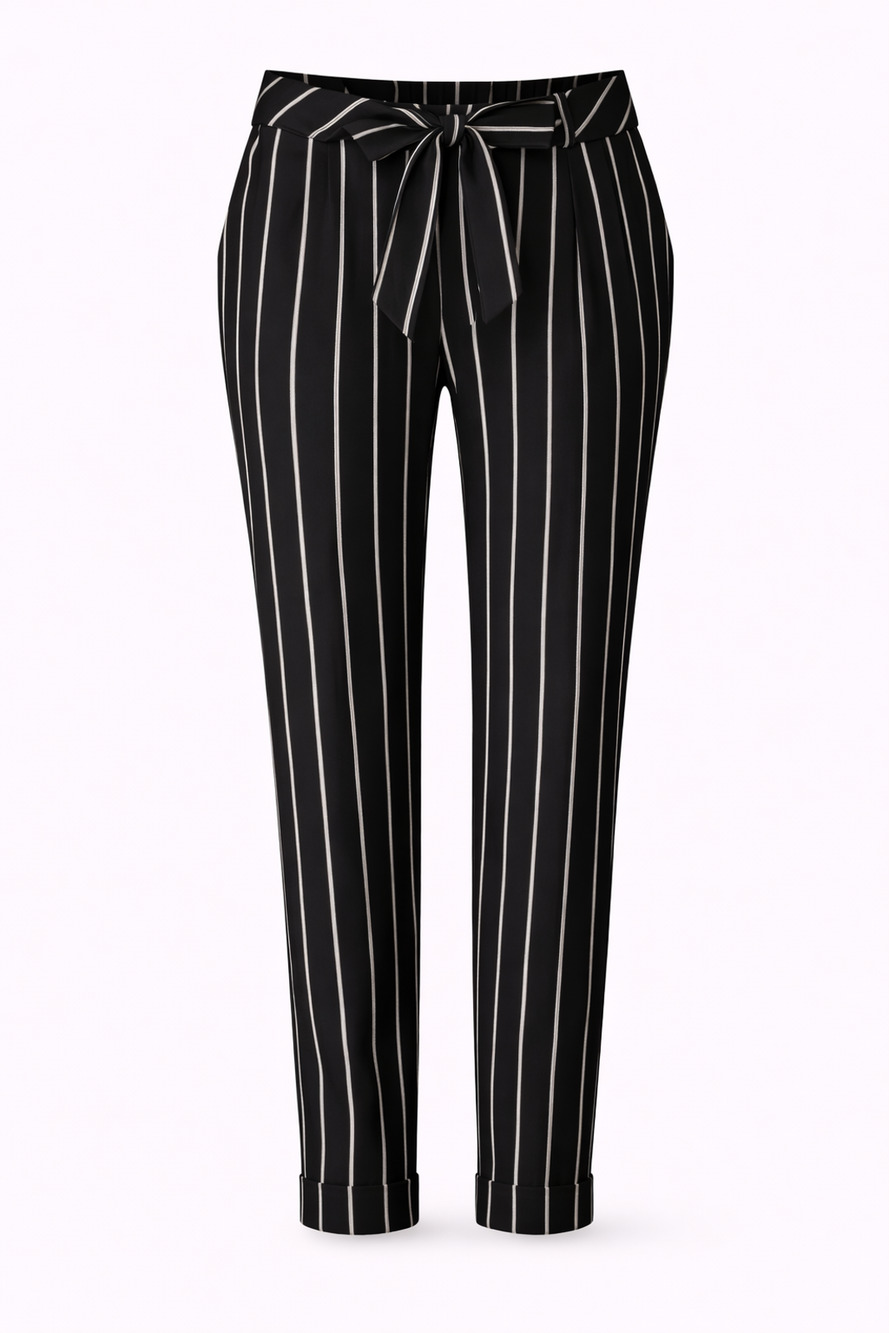 Nine Eight New York Black White Pinstripe Ankle Pants Career Office Stretch 10